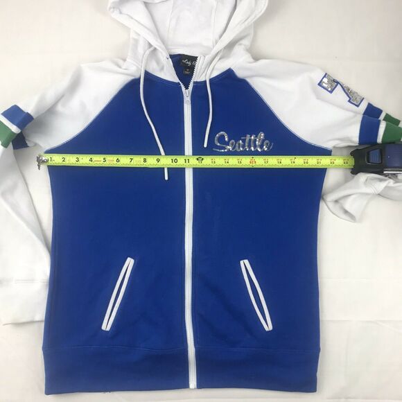 seattle full zip hoodie sequin bling size med - Picture 8 of 12